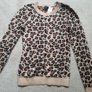 EXPRESS Leopard Scoopneck Sweater Size S